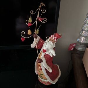 Festive Santa Figurine with Red and White Accents